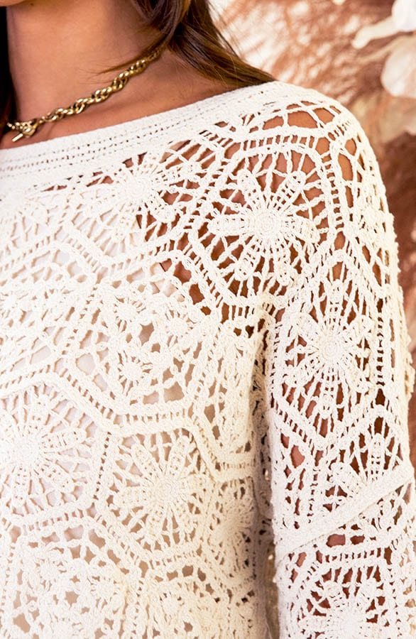 Bohemian Embroidery Top Livia Beige – shoparchief — foto 5