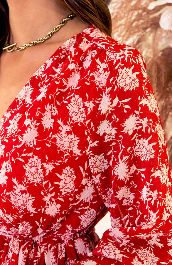 Floral Midi Jurk Charlotte Rood – shoparchief — foto 5