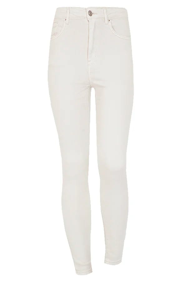High Waist Skinny Jeans Kylie Ecru – shoparchief