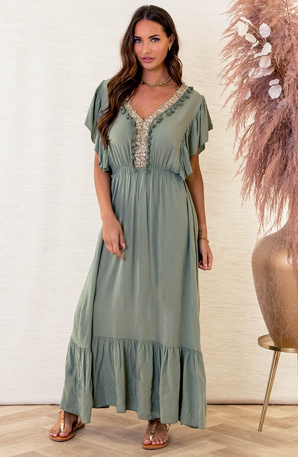 Ibiza Maxi Jurk Megan Army – shoparchief