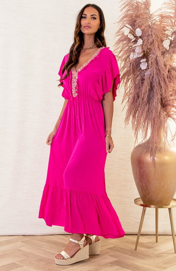 Ibiza Maxi Jurk Megan Fuchsia – shoparchief — foto 6
