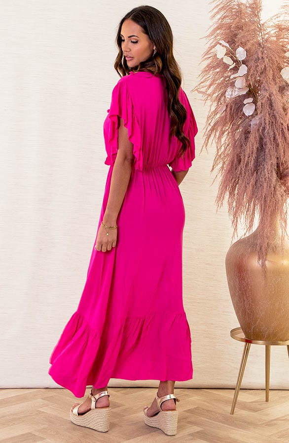 Ibiza Maxi Jurk Megan Fuchsia – shoparchief — foto 4