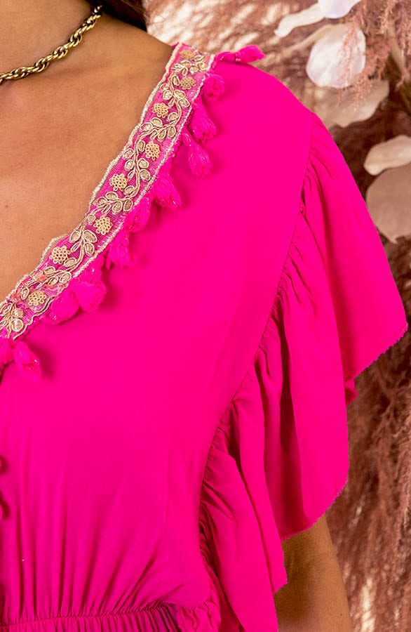 Ibiza Maxi Jurk Megan Fuchsia – shoparchief — foto 5