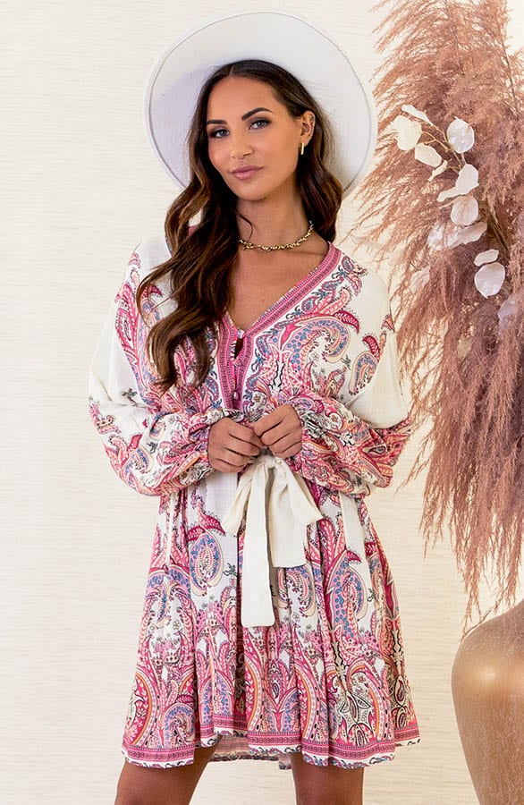 Ibiza Strik Jurk Jenna Fuchsia – shoparchief