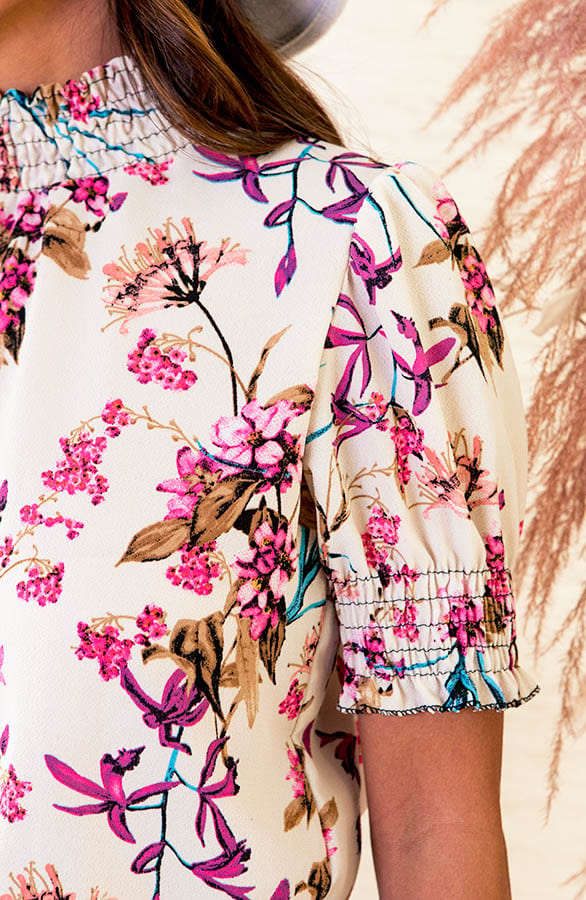 Lynn Top Bloemenprint Ecru Roze – shoparchief — foto 5