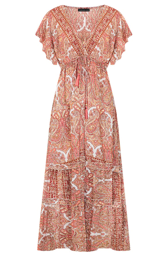 Maxi Paisley Jurk Sanne Roze – shoparchief