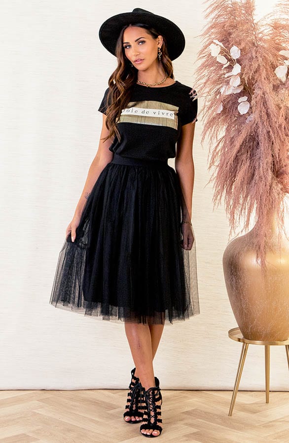 Midi Tule Rok Loiza Zwart – shoparchief — foto 4