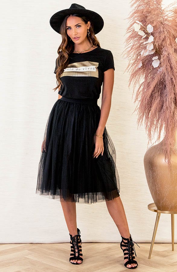 Midi Tule Rok Loiza Zwart – shoparchief — foto 5