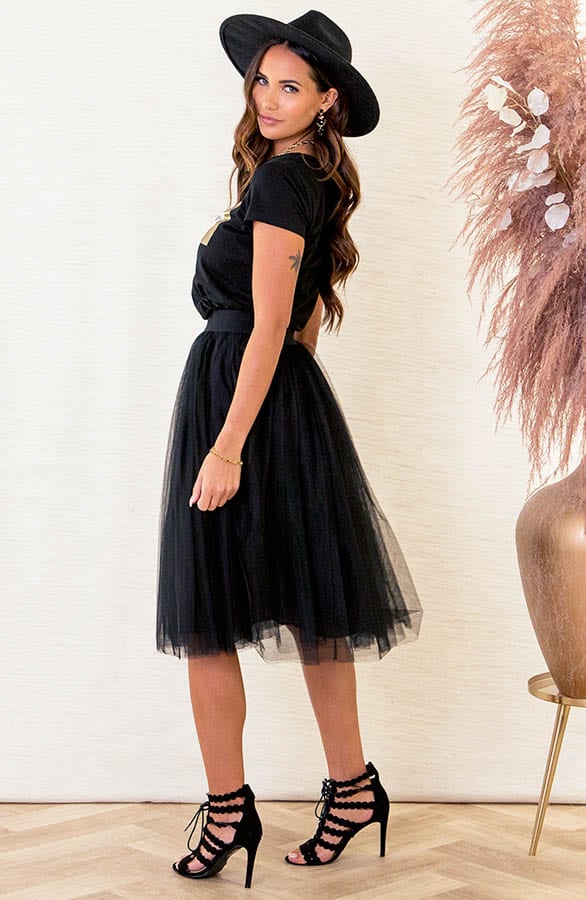 Midi Tule Rok Loiza Zwart – shoparchief — foto 6