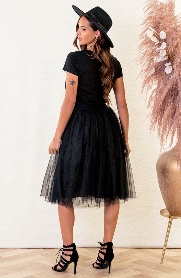 Midi Tule Rok Loiza Zwart – shoparchief — foto 7