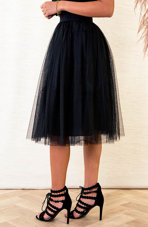 Midi Tule Rok Loiza Zwart – shoparchief — foto 2