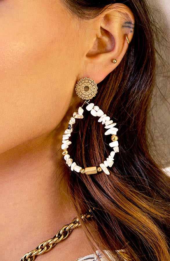 Oval Earrings Lana Beige – shoparchief