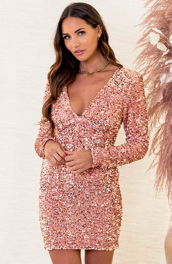 Pailletten Jurk Nova Rose – shoparchief