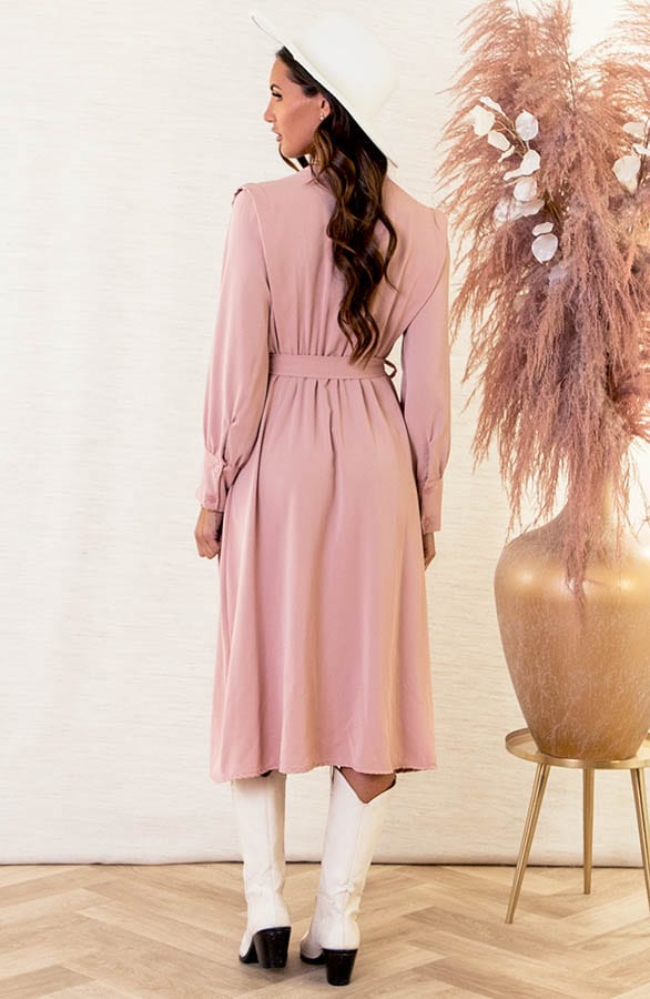 V-hals Jurk Met Split Eva Roze – shoparchief — foto 4