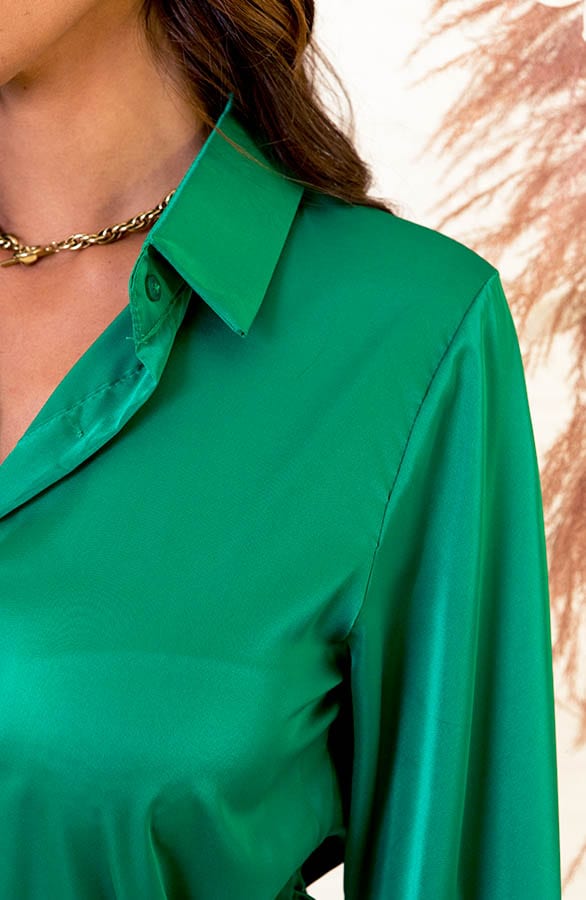 Zijden Jurk Mandy Smaragd – shoparchief — foto 6