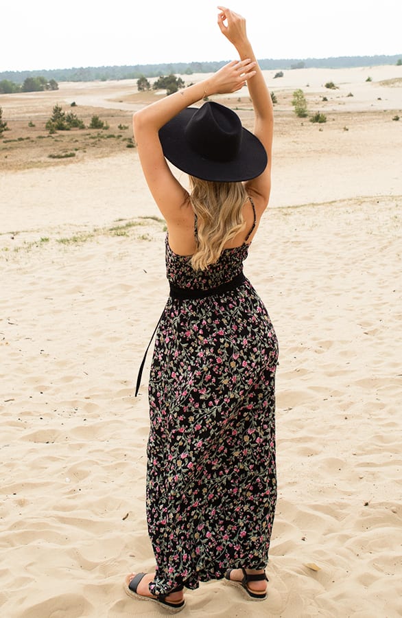 Bloemen Spaghetti Jurk Jacky Zwart – shoparchief — foto 4