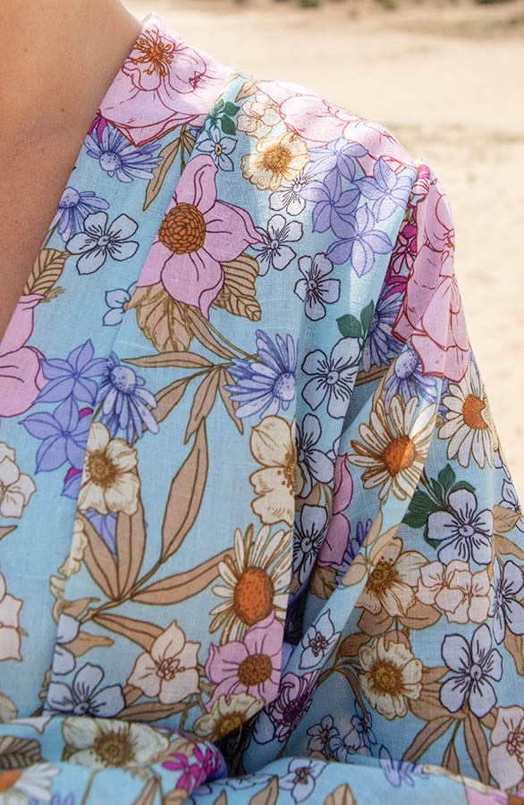 Bloemenprint Strik Jurk Hailey Lichtblauw – shoparchief — foto 5