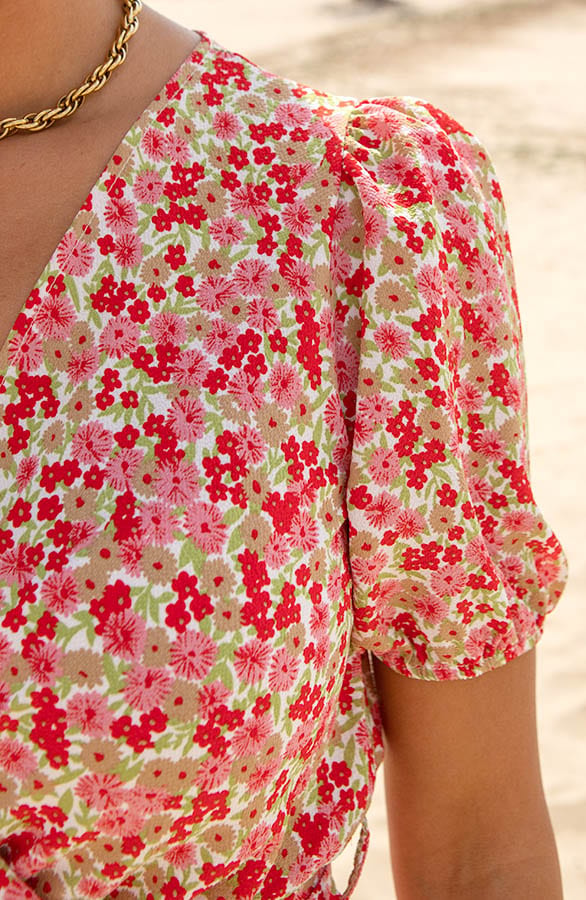Bloemenprint Strik Jurk Juna Rood – shoparchief — foto 4