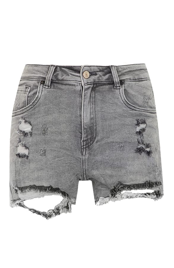 Damaged Denim Shorts Pip Grijs – shoparchief