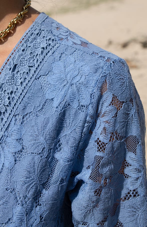 Embroidery Detail Jurk Maureen Jeansblauw – shoparchief — foto 4