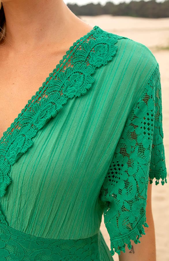 Embroidery Maxi Jurk Maureen Groen – shoparchief — foto 5