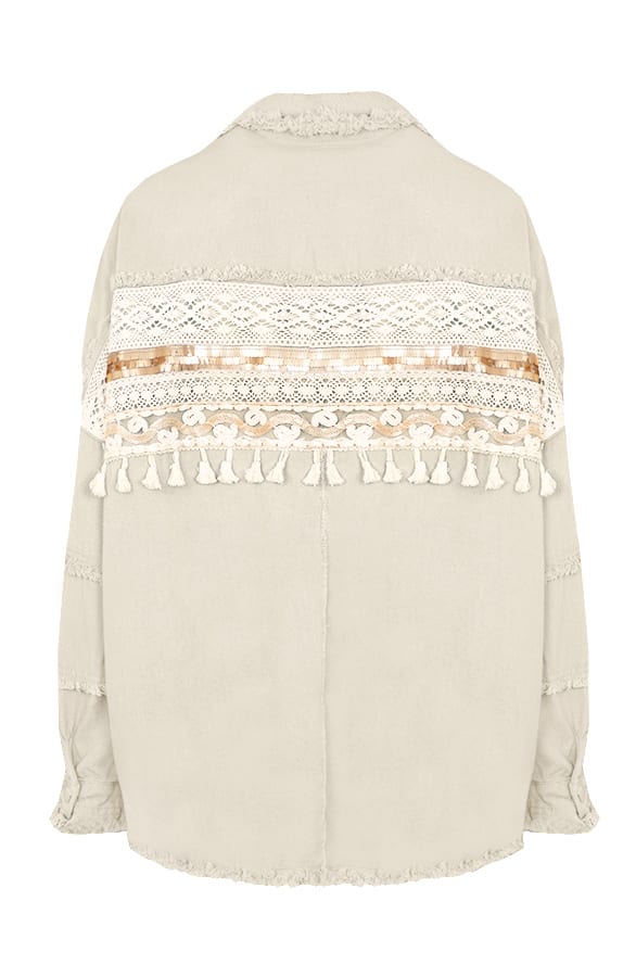 Ibiza Tassel Jacket Oversized Alexa Beige – shoparchief