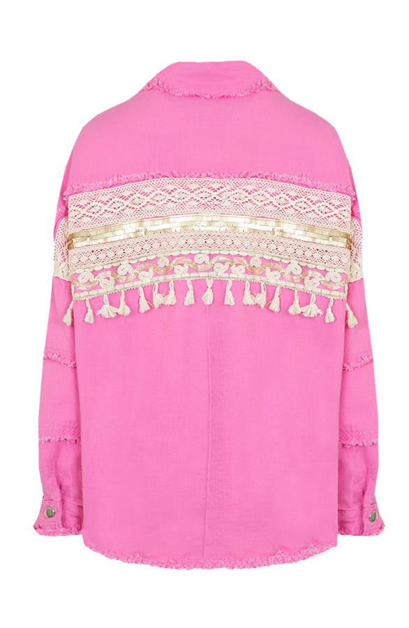Ibiza Tassel Jacket Oversized Alexa Roze – shoparchief