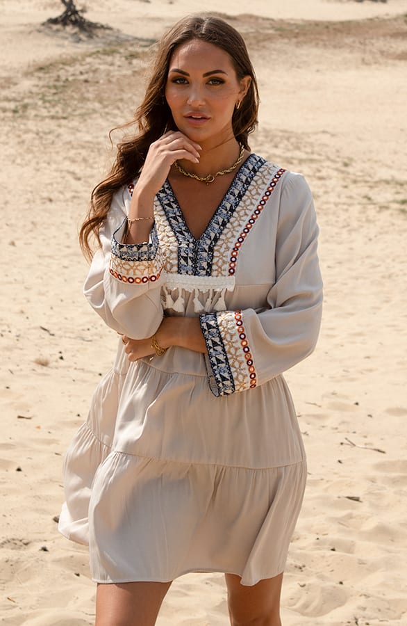 Ibiza Tuniek Met Details Chelsea Beige – shoparchief — foto 3