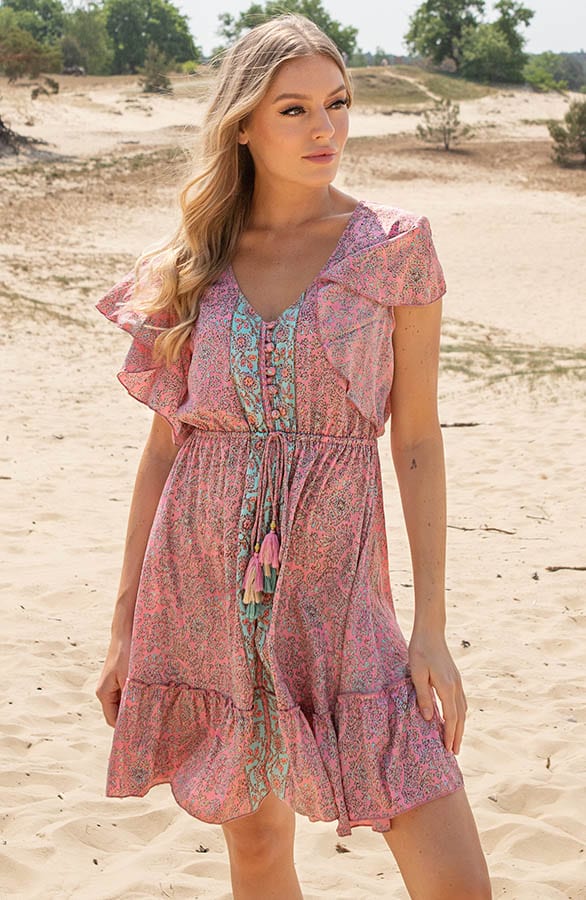 Luxury Satijnen Jurk Fee Roze – shoparchief