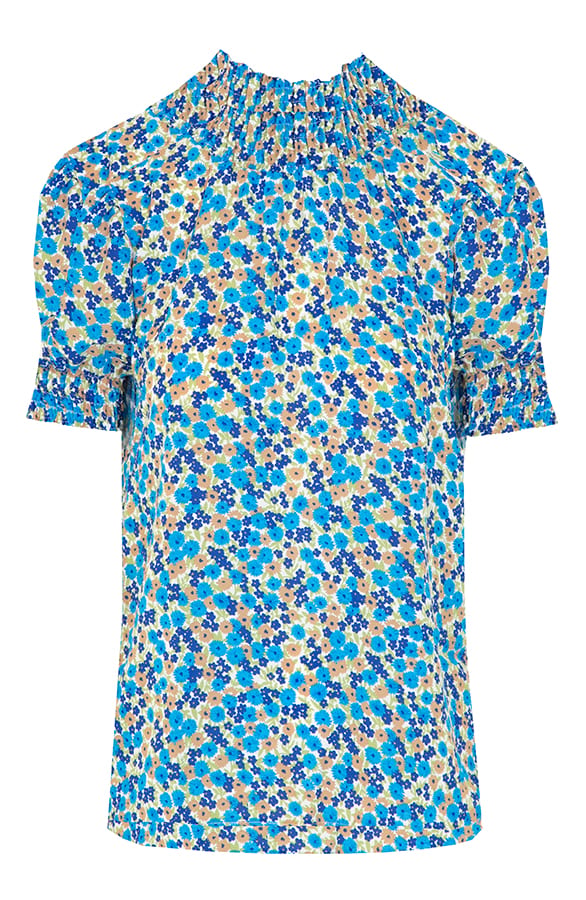 Lynn Top Bloemenprint Kobalt – shoparchief