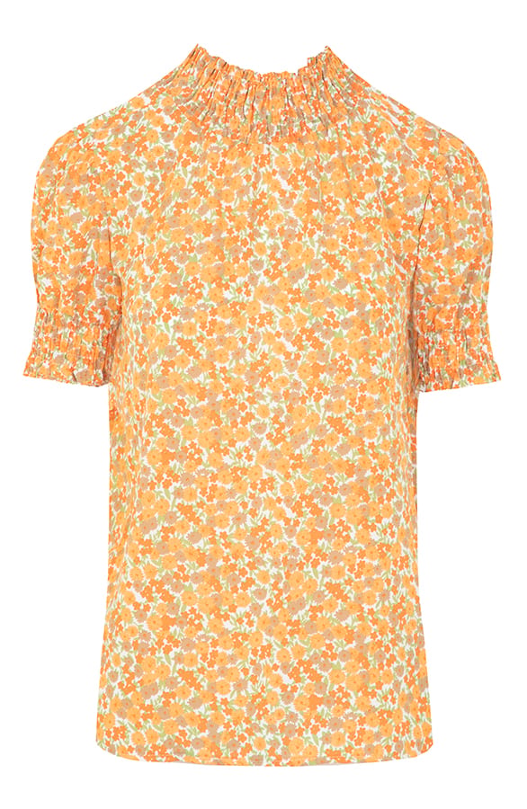 Lynn Top Bloemenprint Oranje – shoparchief