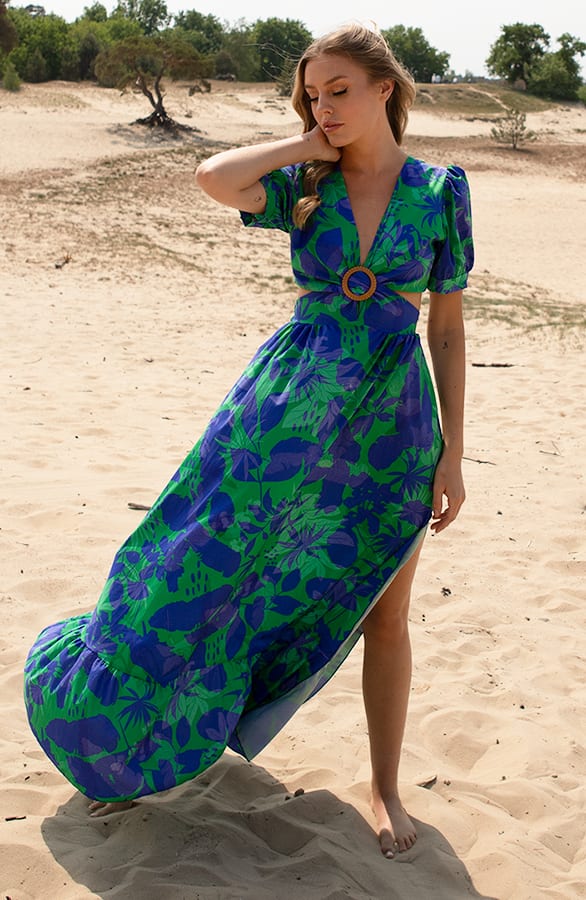 Maxi Cut Out Dress Amy Green Blue – shoparchief — foto 2