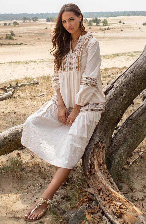 Midi Ibiza Tuniek Daisy Beige – shoparchief