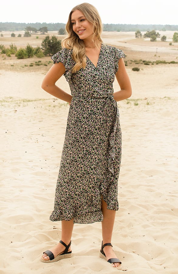 Midi Jurk Bloemenprint Jenny Roze – shoparchief