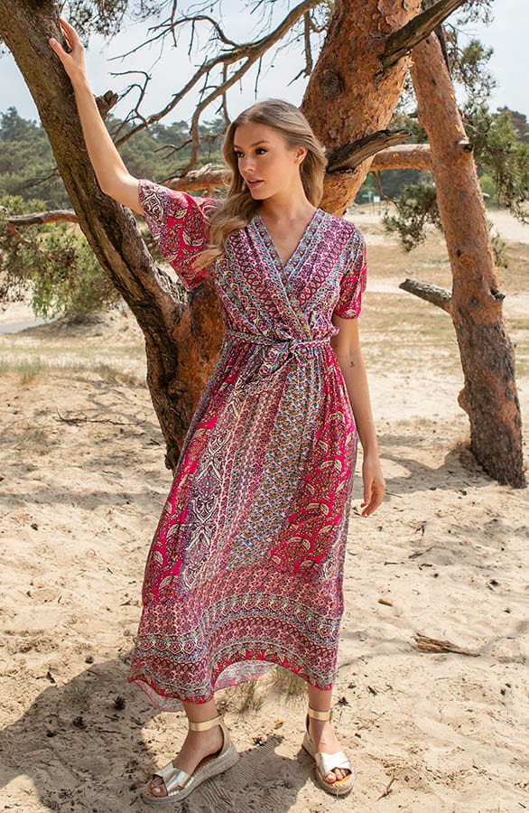 Print Maxi Jurk Elodie Fuchsia – shoparchief — foto 2