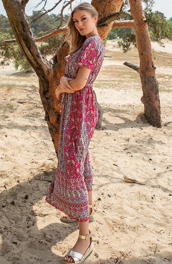 Print Maxi Jurk Elodie Fuchsia – shoparchief — foto 3
