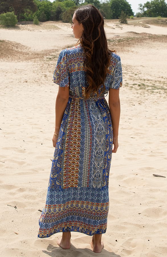 Print Maxi Jurk Elodie Kobalt – shoparchief — foto 3