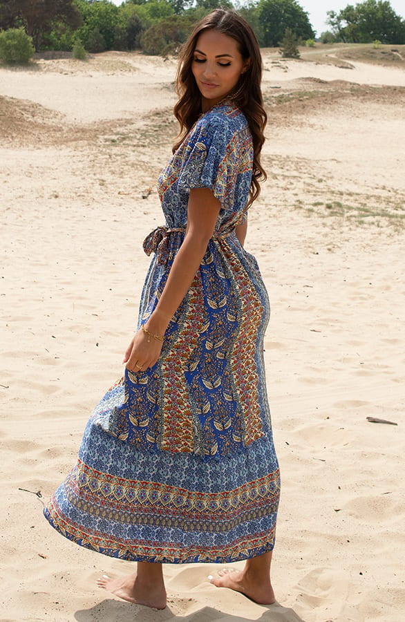 Print Maxi Jurk Elodie Kobalt – shoparchief — foto 2