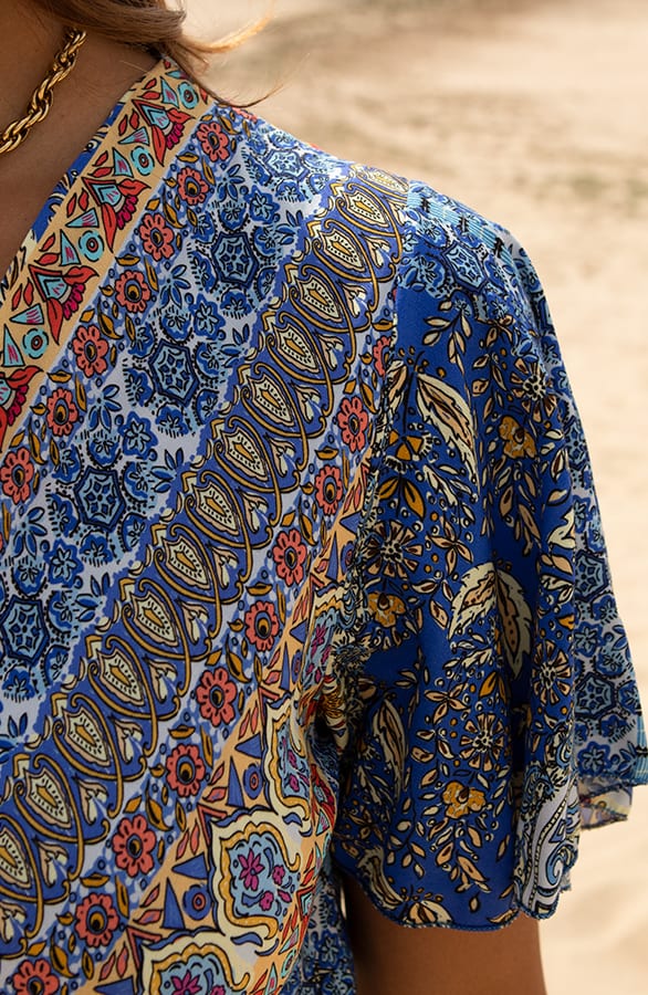 Print Maxi Jurk Elodie Kobalt – shoparchief — foto 4
