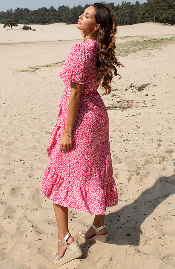 Print Midi Jurk Lisanne Roze – shoparchief — foto 2