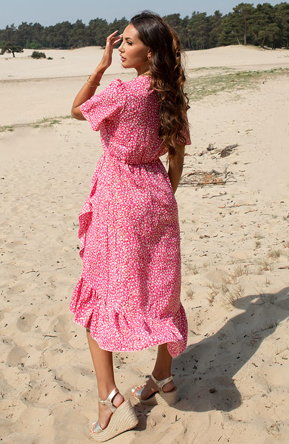 Print Midi Jurk Lisanne Roze – shoparchief — foto 3