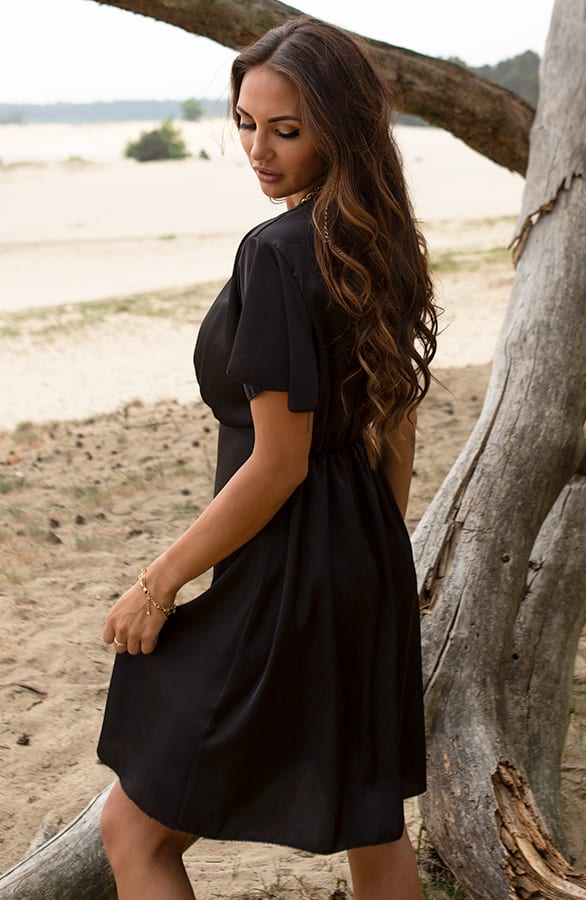 Ruches Silk Dress Esmee Zwart – shoparchief — foto 2