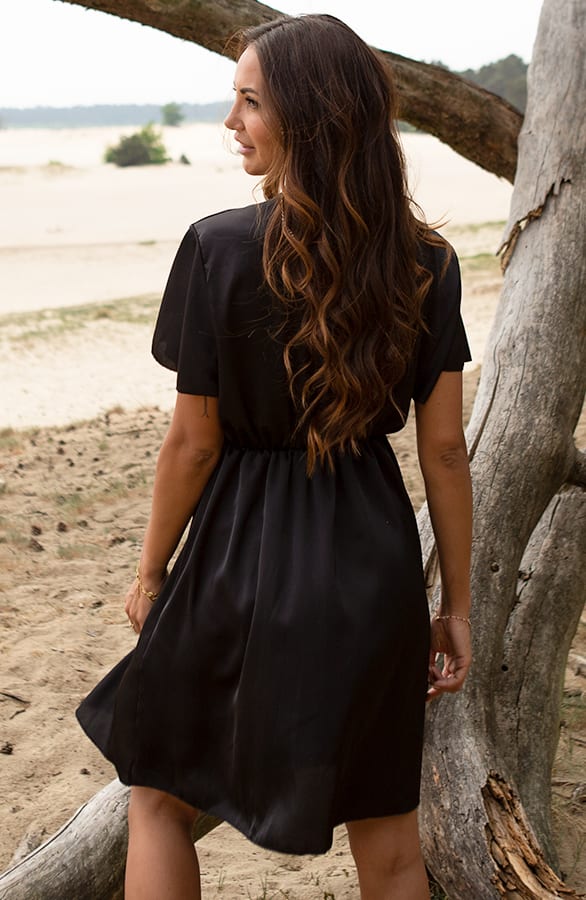 Ruches Silk Dress Esmee Zwart – shoparchief — foto 3