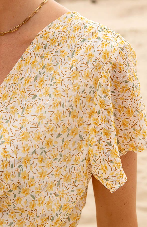 Ruffle Bloemenprint Jurkje Nina Geel – shoparchief — foto 5