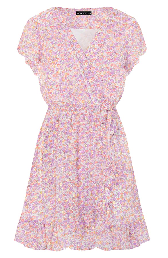 Ruffle Bloemenprint Jurkje Nina Lila – shoparchief