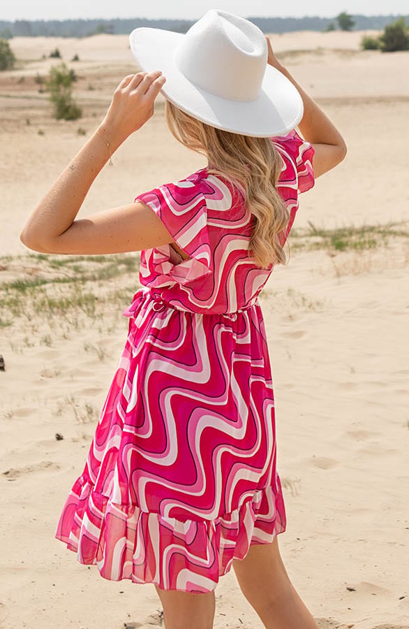 Strik Jurk Retro print Lea Roze – shoparchief — foto 4