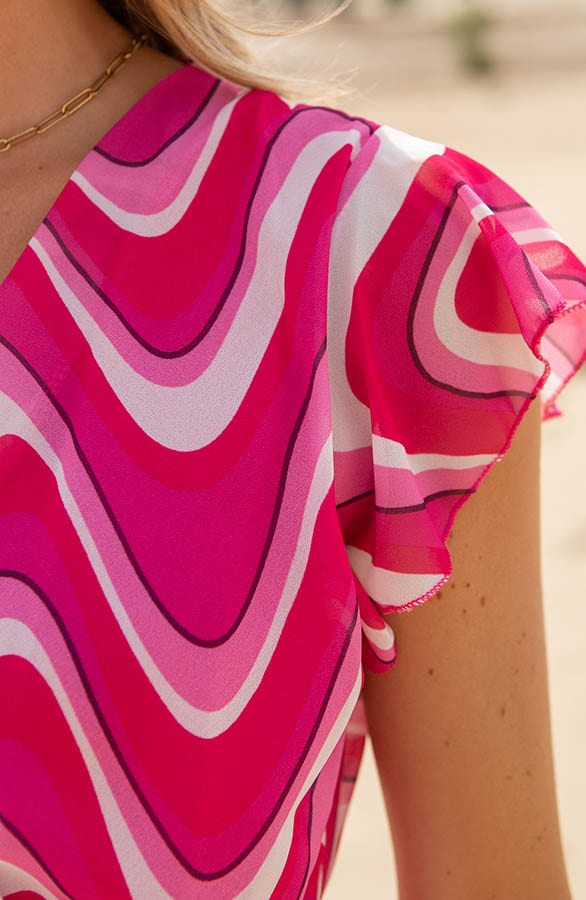 Strik Jurk Retro print Lea Roze – shoparchief — foto 5
