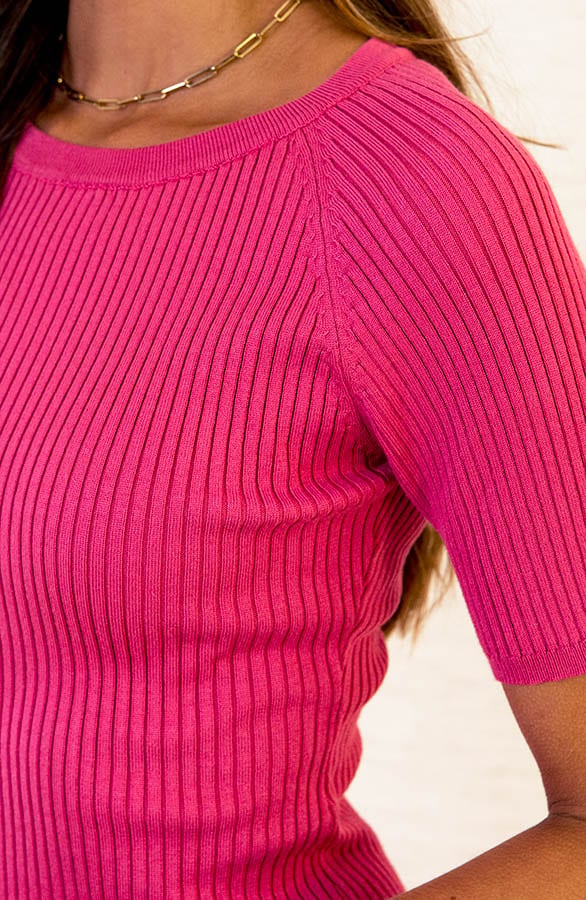 Aansluitende Ribstof Jurk Demi Roze – shoparchief — foto 5