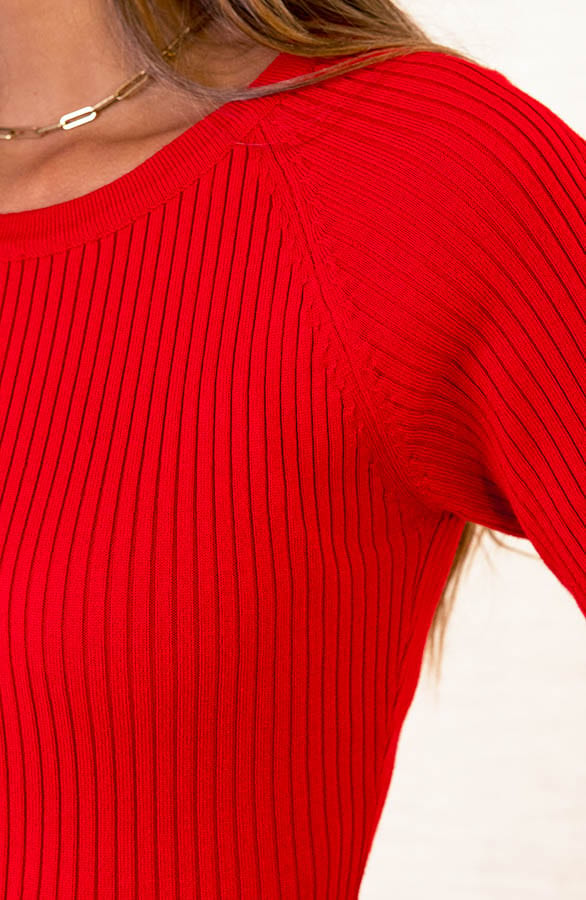 Aansluitende Ribstof Jurk Demi Rood – shoparchief — foto 5