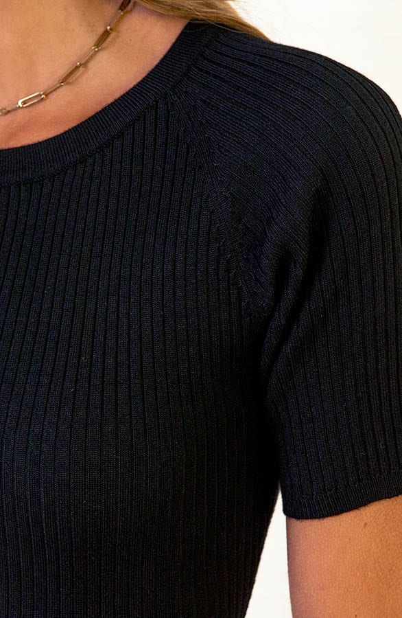 Aansluitende Ribstof Jurk Demi Zwart – shoparchief — foto 5